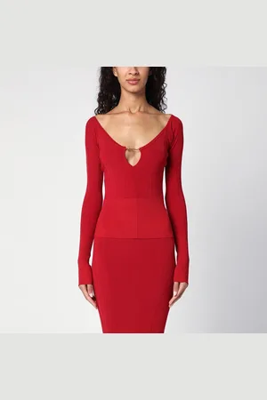 Jacquemus Maglia Le haut Pralù rossa in misto viscosa