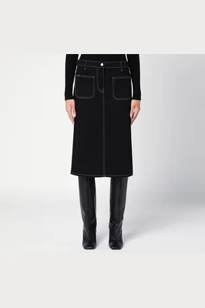 Courrèges Gonna midi nera in denim