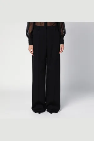 VALENTINO Pantalone ampio nero in lana