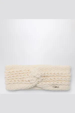 Chloé Fascia avorio a trecce in cotone e lana
