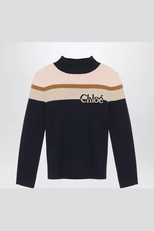 Chloé Maglione blu navy in cotone e lana