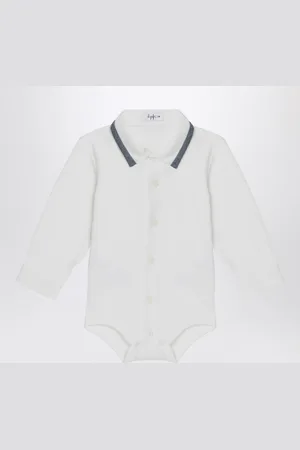 Il gufo Body camicia bianco latte in cotone