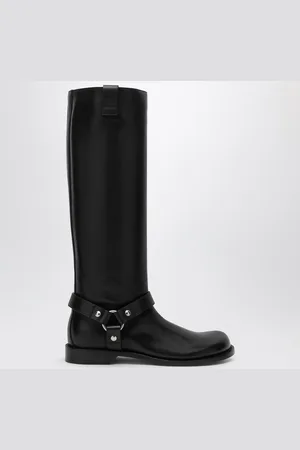 Loewe Stivale alto Campo Biker in pelle di vitello nero