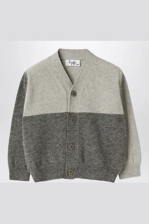 Il gufo Cardigan color-block in lana