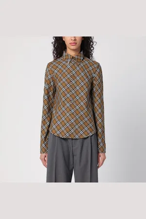 Burberry Camicia in cotone Check color ruggine