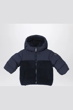 Il gufo Piumino blu navy in nylon e ricciolino