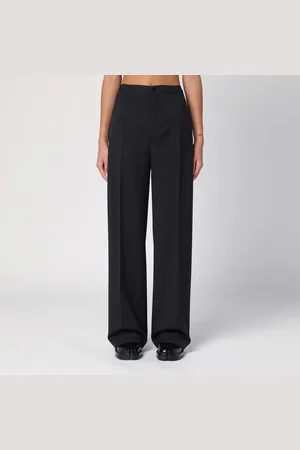 Loulou Studio Pantalone a palazzo in lana grigio antracite