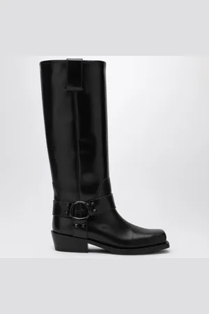 VALENTINO GARAVANI Stivale alto Biker Rockstud in pelle