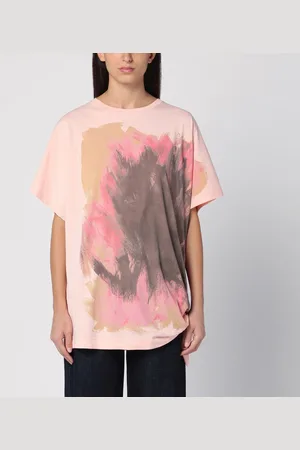 DRIES VAN NOTEN T-shirt rosa in cotone con fiocco