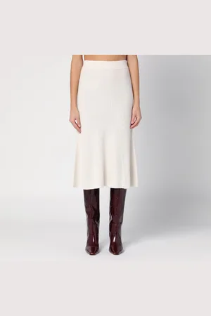 Calvin Klein Gonna a costine bianca in lana