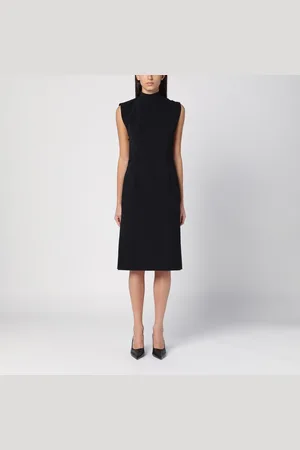 Sportmax Abito smanicato nero in misto lana
