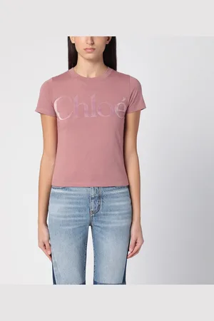 Chloé T-shirt rosa in jersey di cotone