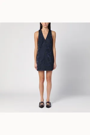 Ganni Mini abito blu navy con dettaglio nodo