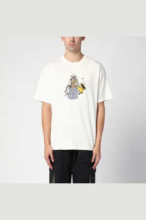 Brain Dead T-shirt bianca in cotone con stampa