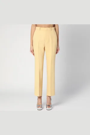 Gucci Pantalone color crema in crêpe di lana