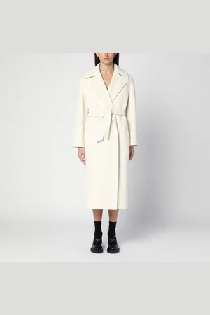 Max Mara Cappotto vestaglia bianco in misto cashmere