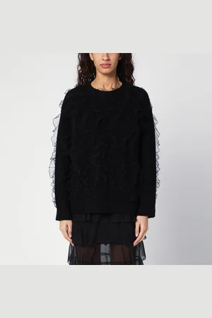 VALENTINO Maglione nero con ruches