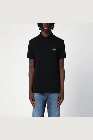 Dolce & Gabbana Polo nera con targhetta logo