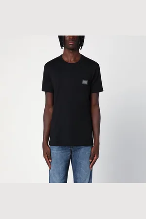 Dolce & Gabbana T-shirt nera con targhetta logo