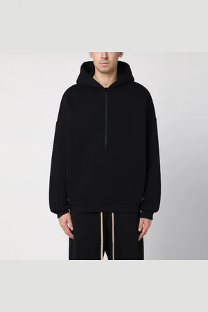 FEAR OF GOD Felpa nera in misto cotone felpato