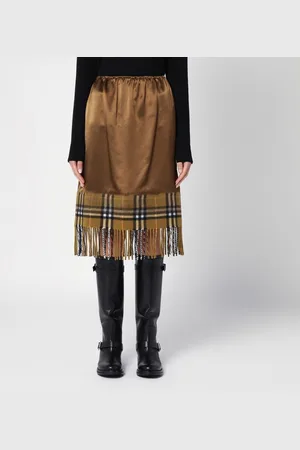 Burberry Gonna in raso con pannello Check