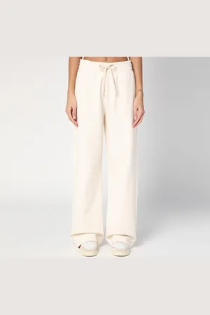 Maison Kitsuné Pantalone jogging bianco con logo Fox