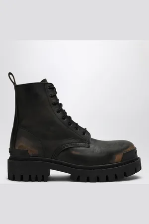 Balenciaga Stivale stringato /marrone effetto vissuto