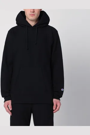 Champion Felpa con cappuccio nera in cotone