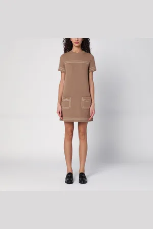 Prada Abito corto color cammello in cashmere