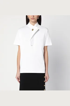 Givenchy T-shirt bianca con collo abbottonato