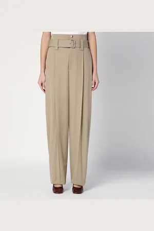 Bottega Veneta Pantalone con cintura color sabbia