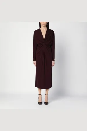 ANINE BING Abito Mathilde con drappeggio bordeaux