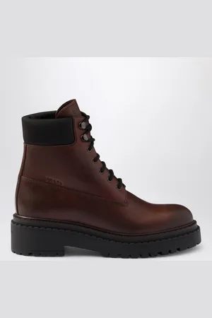Prada Stivaletto color Ebano in pelle e Re-Nylon