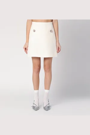 VALENTINO Minigonna avorio in Crepe Couture