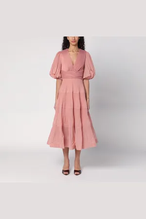 ZIMMERMANN Abito midi plissé rosa
