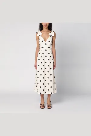 ZIMMERMANN Abito midi Crush a pois crema/nero