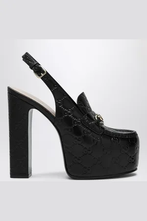 Gucci Mocassino slingback con plateau nero