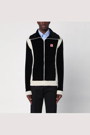 VALENTINO Felpa nera in ciniglia con patch Chez