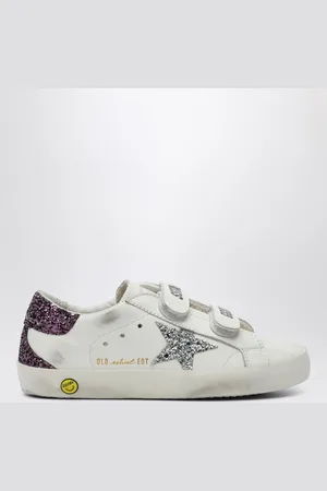 Golden Goose Sneaker bassa Old School bianca/argento/marrone