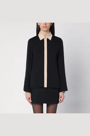 Max Mara Camicia nera in seta color-block