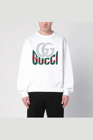 Gucci Felpa bianca con stampa logo