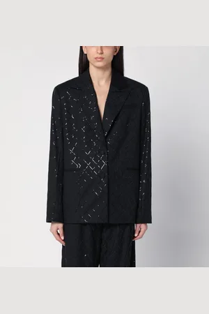 ROTATE Blazer oversize nero con paillettes