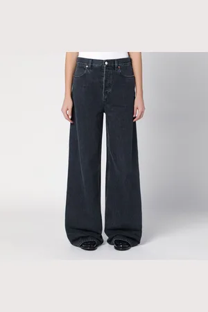 Gucci Jeans délavé nero a gamba ampia