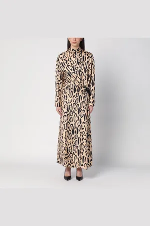 Sportmax Abito con stampa animalier in seta
