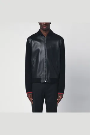 Gucci Bomber nero in pelle e maglia