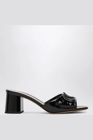 VALENTINO GARAVANI Sandalo Vlogo Signature nero in vernice