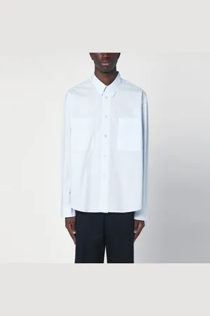 STUDIO NICHOLSON Camicia Salin azzurra in cotone organico