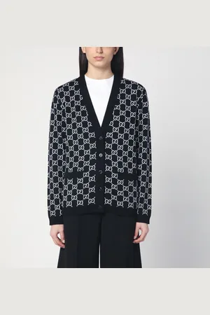 Gucci Cardigan nero/bianco reversibile con motivo GG
