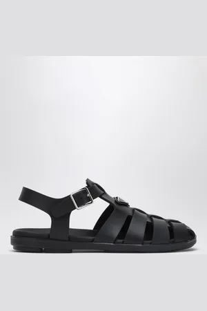 Prada Sandalo a gabbia in gomma nero