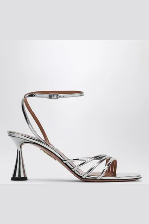 Aquazzura Sandalo Latour 75 argento metallizzato